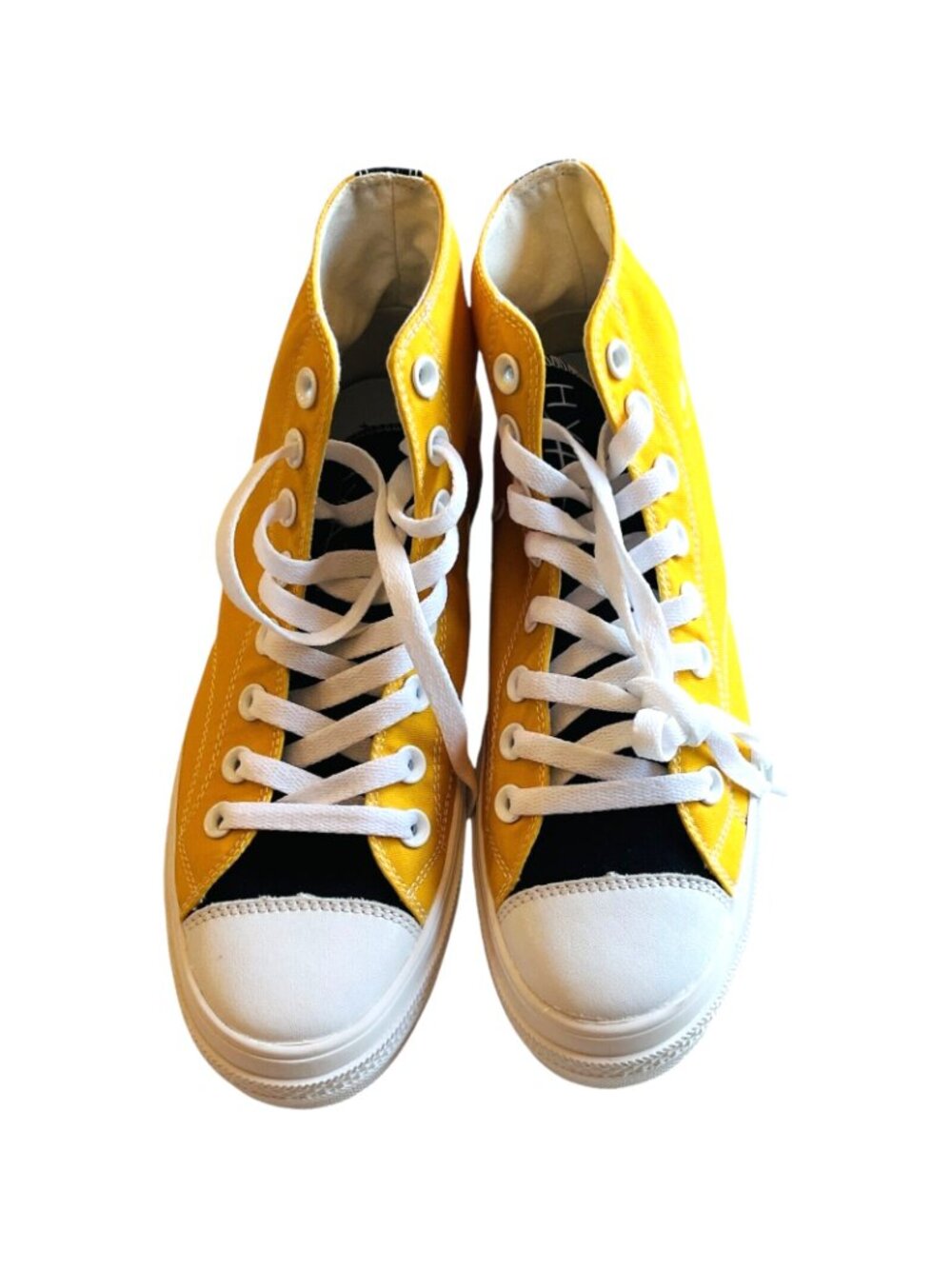Mohamed Ali Yellow Canvas High Top Shoes - Women's Size 8 - Bee / Butterfly  NEW - Picture 2 of 7
